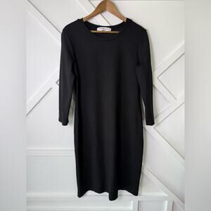 Sonnet James Reese Long Sleeve Black Dot Patterned Play Dress Thick Knit Size Lg